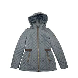 Laundry by‎ Shelli Segal Womens Ocean Blue Quilted Hooded Jacket Size S DUPB362B